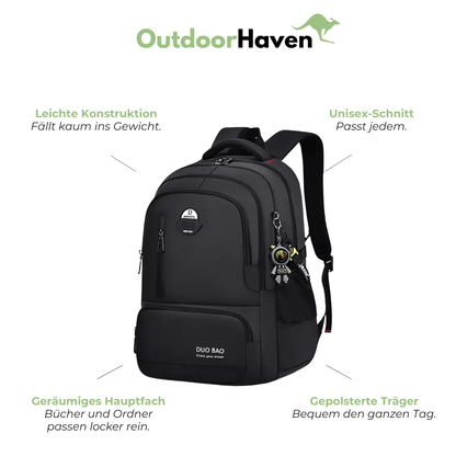 Schulrucksack unisex - 6 Fächer - leicht