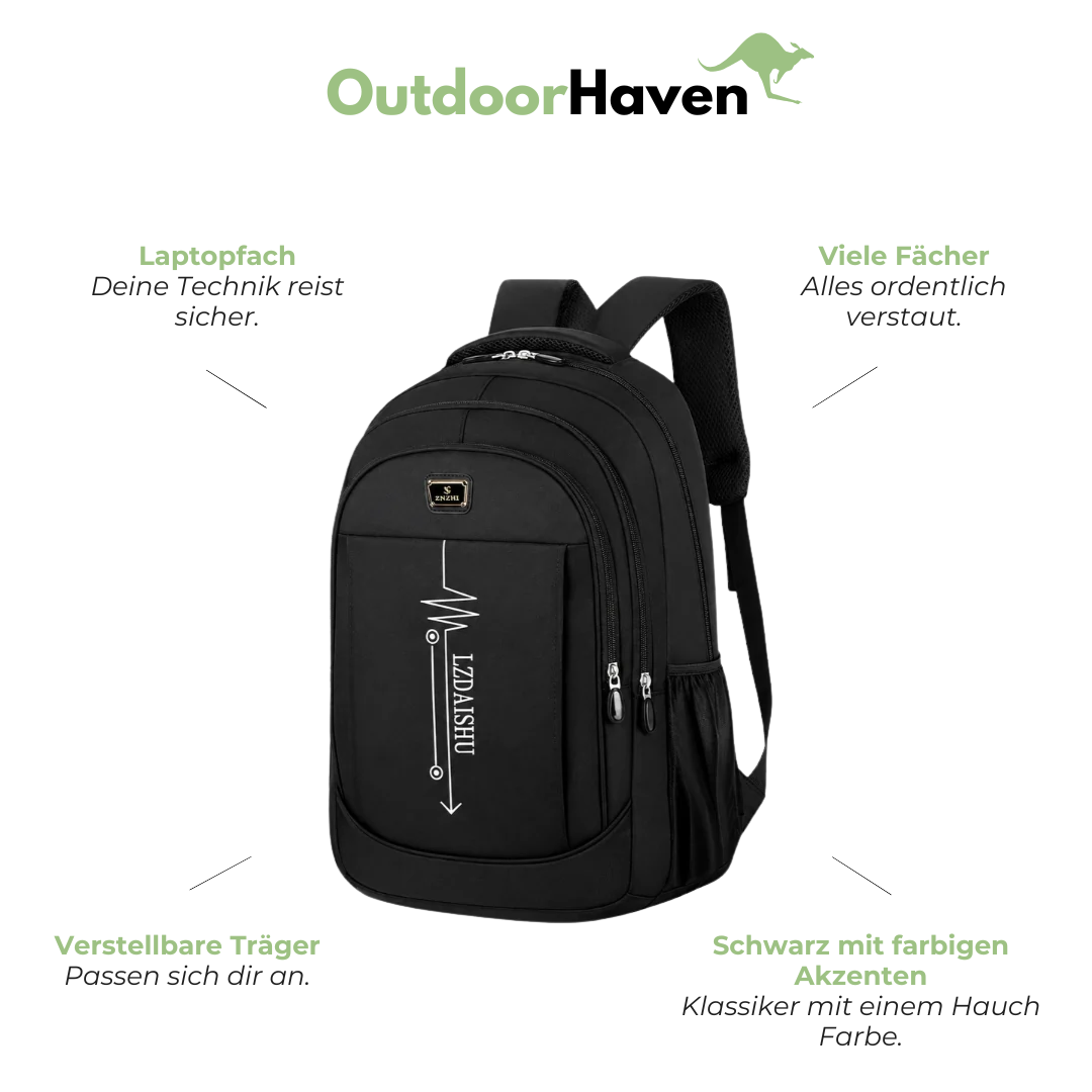 Schulrucksack für Jugendliche - Canvas - 5 Taschen