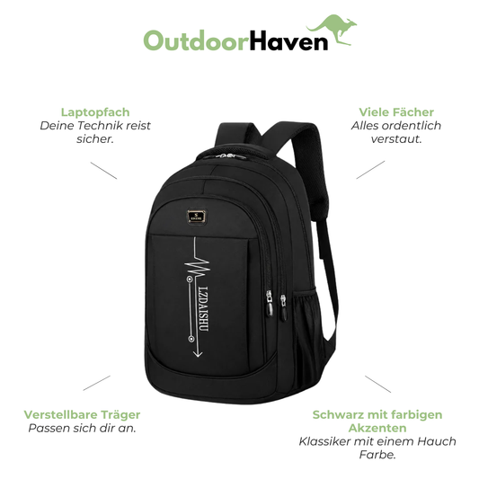 Schulrucksack für Jugendliche - Canvas - 5 Taschen