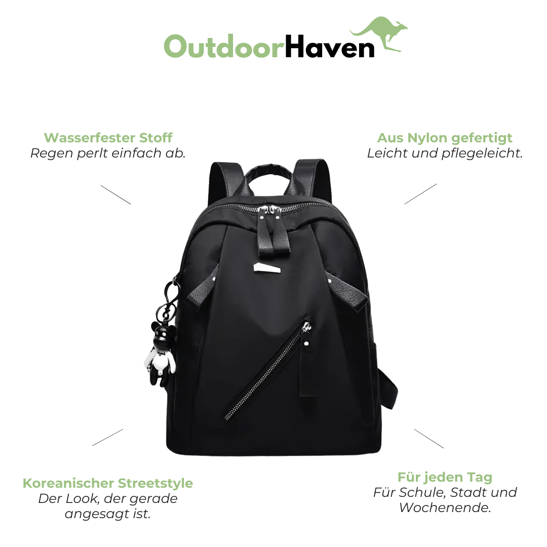 Schulrucksack für Mädchen - Oxford-Gewebe - mit Anhänger