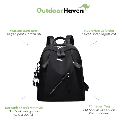 Schulrucksack für Mädchen - Oxford-Gewebe - mit Anhänger