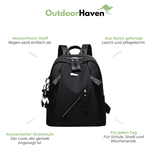 Schulrucksack für Mädchen - Oxford-Gewebe - mit Anhänger
