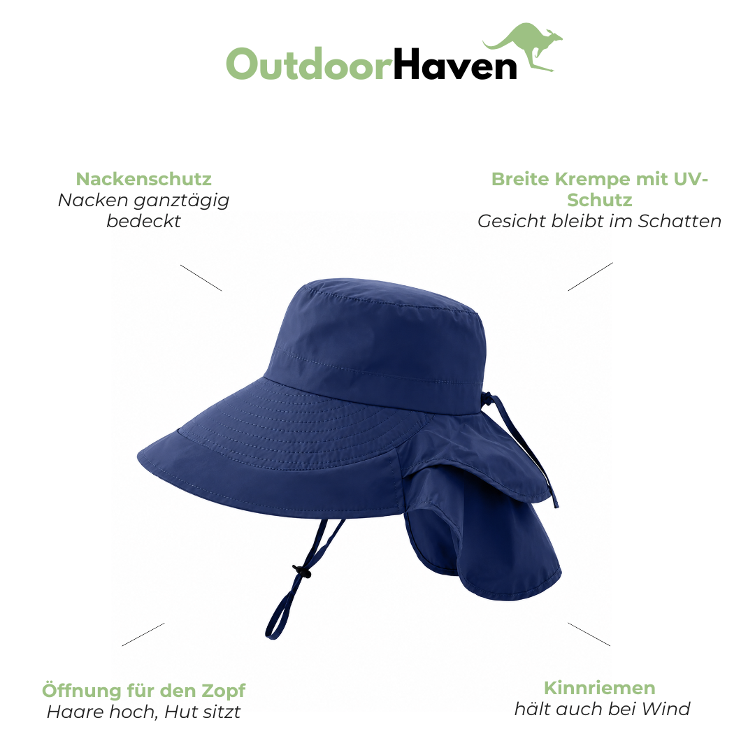 Damen Sonnenhut – UV-Schutz – Nackenschutz