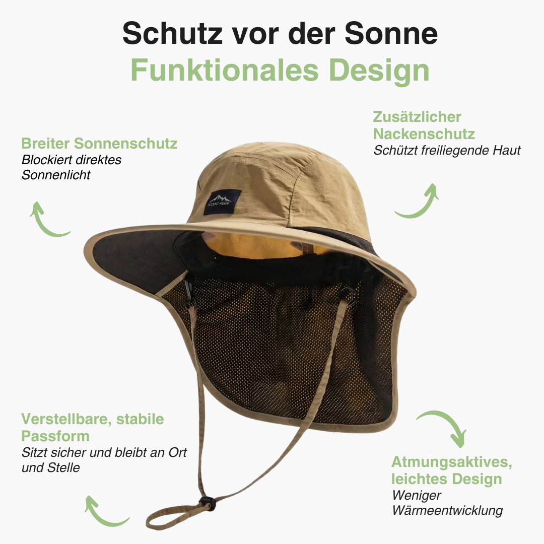 Unisex Sonnenhut – Breite Krempe – Mit Nackenschutz