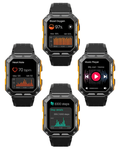 Unzerstörbare Smartwatch – Herzfrequenzmesser – Schrittzähler