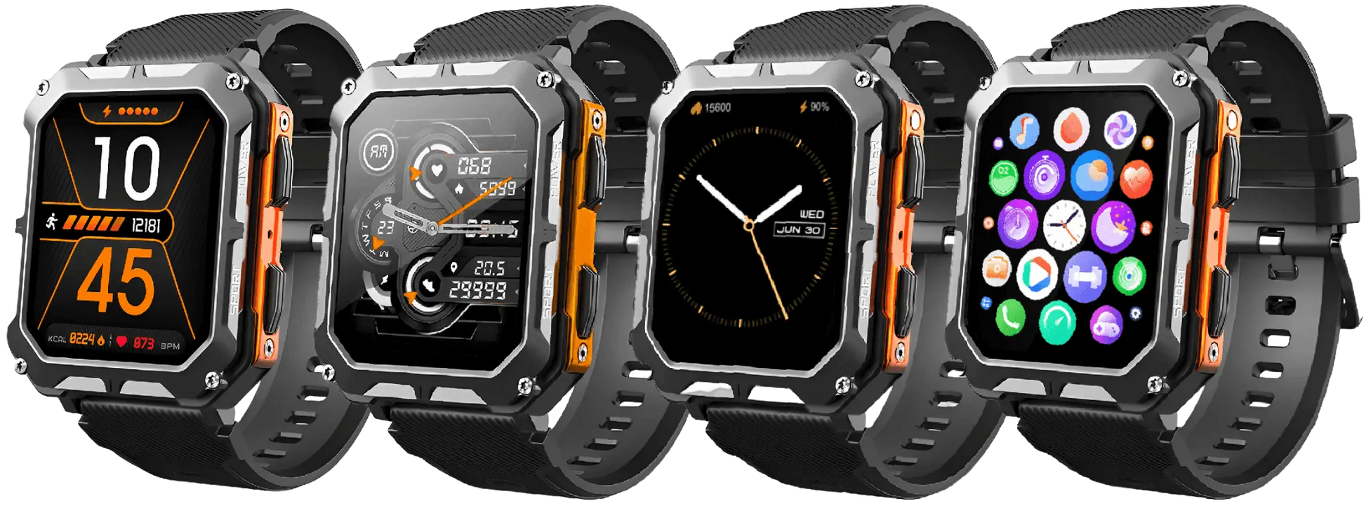 Unzerstörbare Smartwatch – Herzfrequenzmesser – Schrittzähler