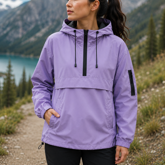 Regenjacke Damen & Herren - Anorak mit Kapuze - Wasserabweisend & Winddicht