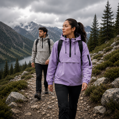 Regenjacke Damen & Herren - Anorak mit Kapuze - Wasserabweisend & Winddicht