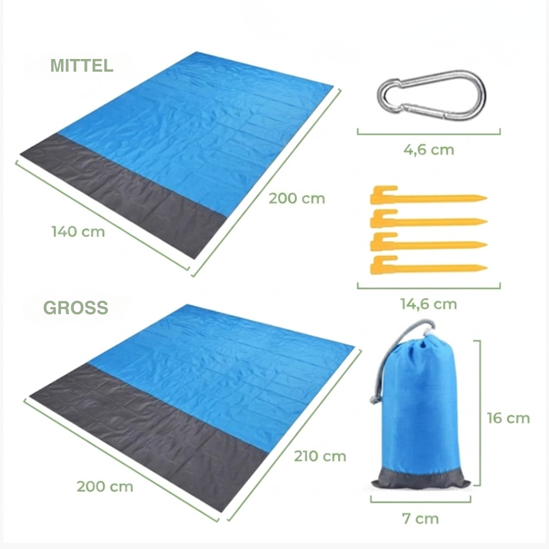 Wasserdichtes Strandtuch Picknickdecke – Leicht, faltbar, Outdoor-Matte