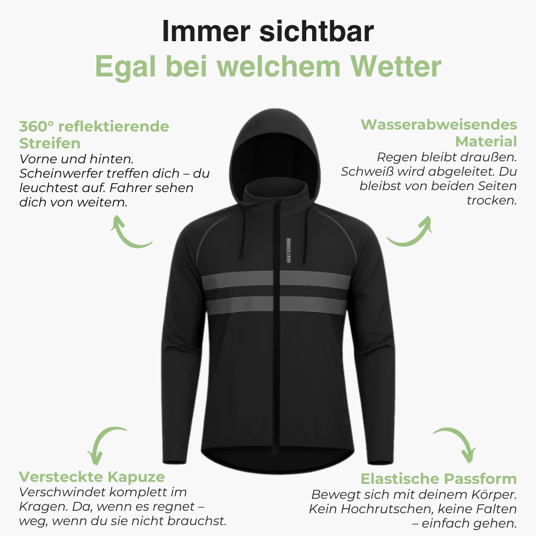 Windjacke – Wasserdichte, reflektierende Windbreaker-Jacke