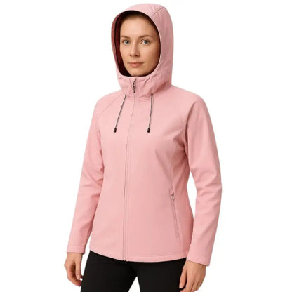 Softshelljacke Damen mit Kapuze - Wasserabweisend - Fleecefutter
