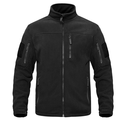 Taktische Fleecejacke Herren coyote-braun mit Stehkragen