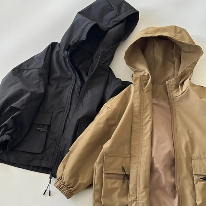 Regenjacke Kinder - wasserdicht mit Kapuze - Übergangsjacke Jungen