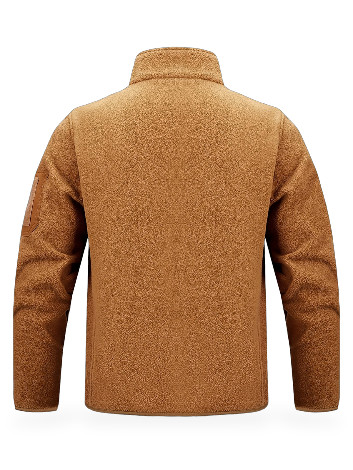 Rostbraune Fleecejacke von hinten