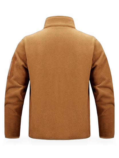 Rostbraune Fleecejacke von hinten