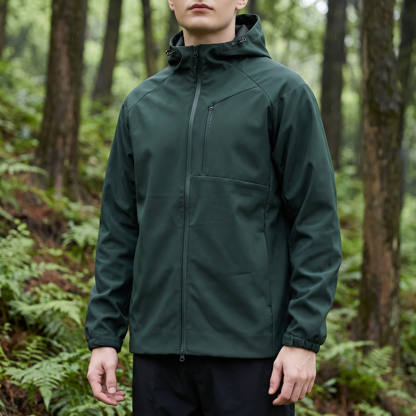 Übergangsjacke Unisex - Softshell mit Kapuze - Wasserabweisend
