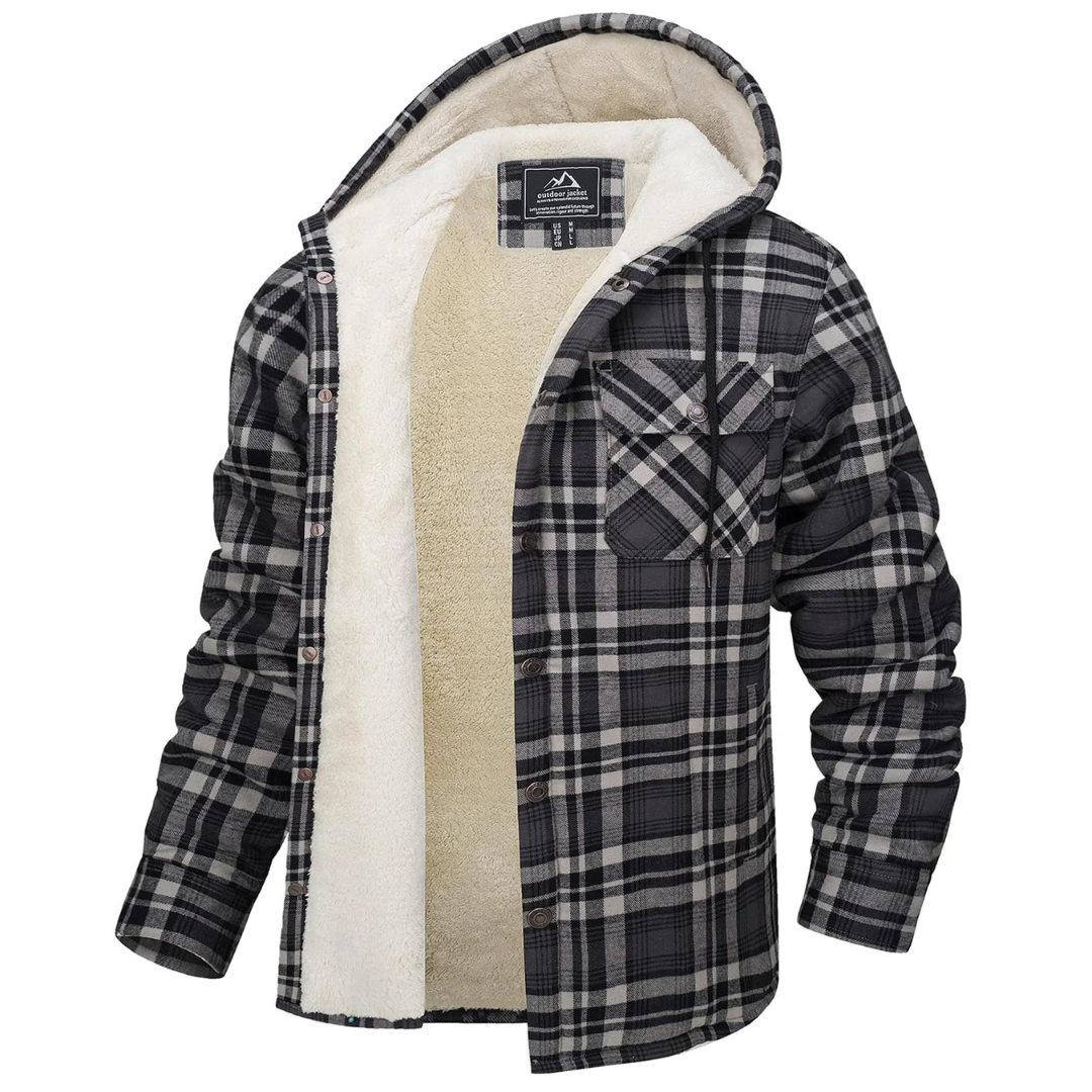 Hemdjacke Herren gefüttert - Sherpa-Futter - Kapuze