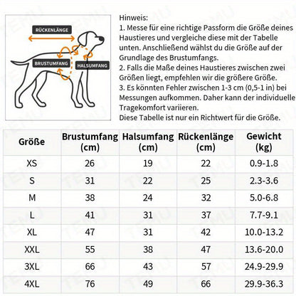 Hunderegenmantel verstellbar - Wasserdicht - XS bis 4XL
