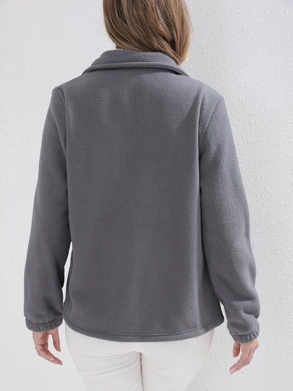 Fleecejacke Damen - Stehkragen - 3 Reißverschlusstaschen