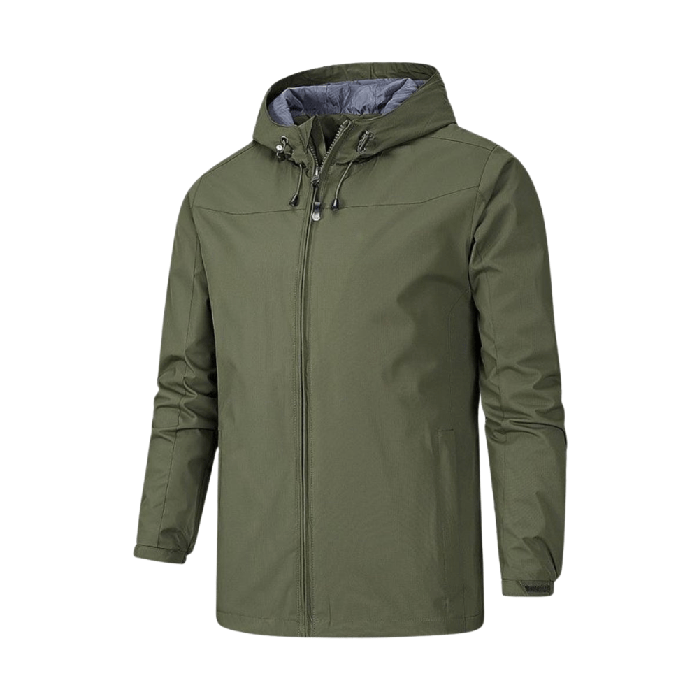 Wasserdichte Regenjacke für Herren und Damen mit verstellbarer Kapuze – Ansicht 10