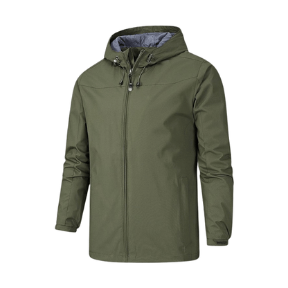 Wasserdichte Regenjacke für Herren und Damen mit verstellbarer Kapuze – Ansicht 10