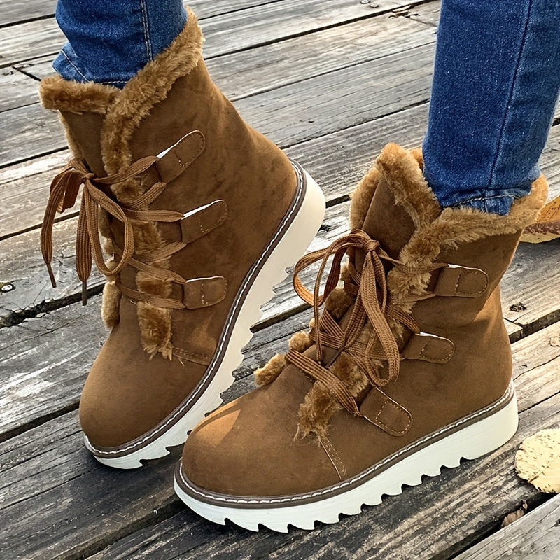Winterstiefel Damen - Plateau - mit Schnürung