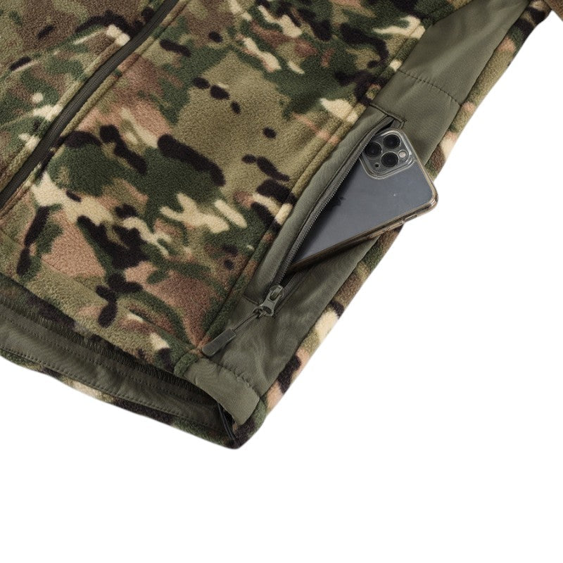 Fleecejacke Herren - Taktisch mit Kapuze - Camouflage & Uni