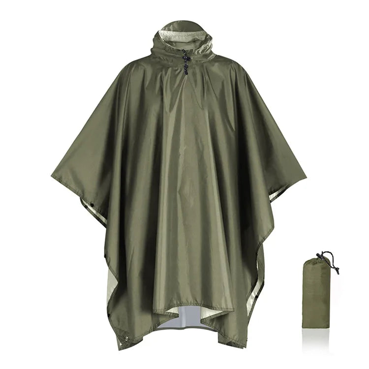 Regenponcho wasserdicht mit Kapuze - 3-in-1 Poncho, Tarp & Schlafsackschutz