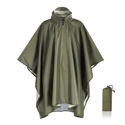 Regenponcho wasserdicht mit Kapuze - 3-in-1 Poncho, Tarp & Schlafsackschutz
