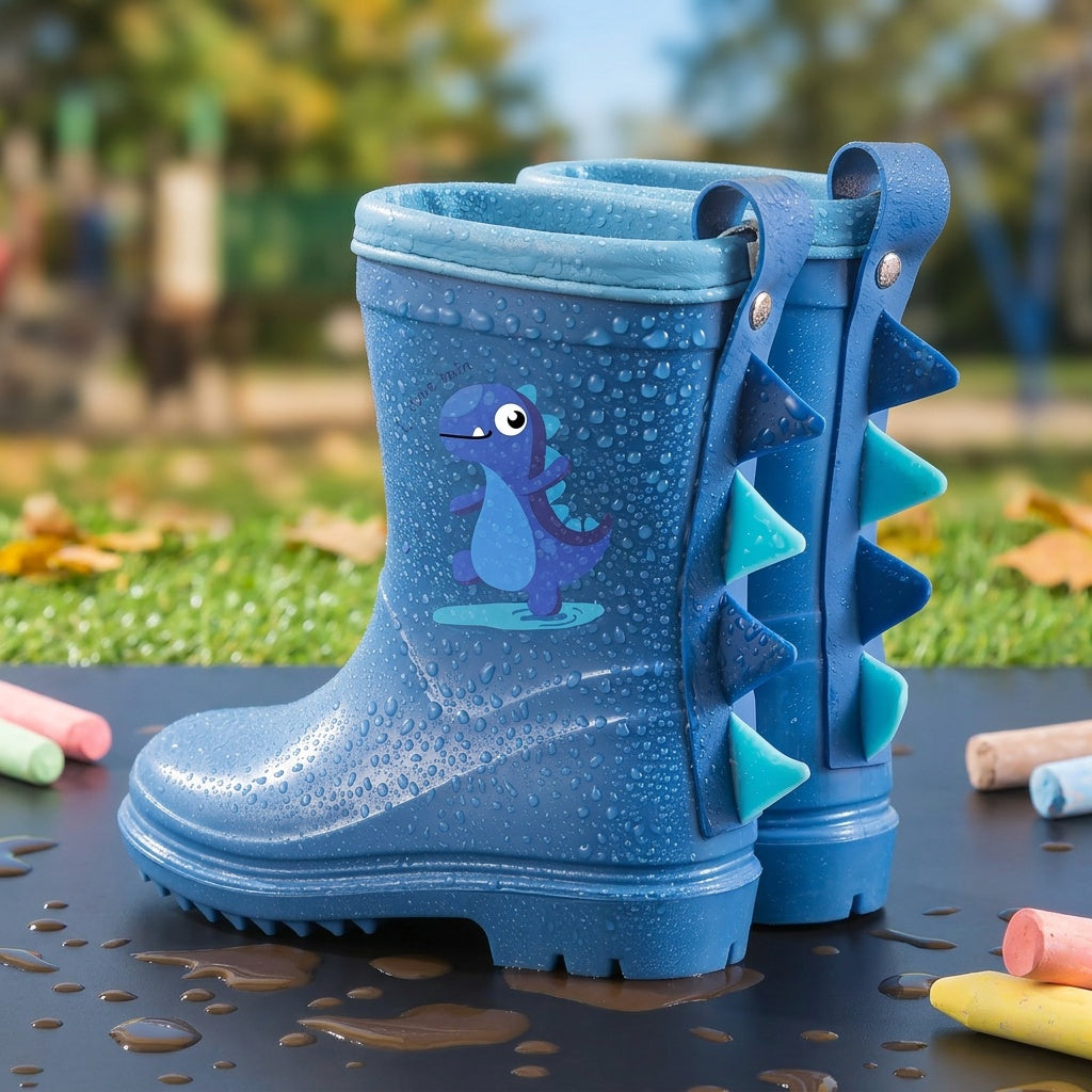 Gummistiefel Kinder - 3D Dino-Motiv - Weich & Flexibel