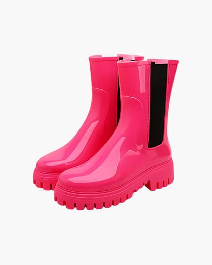 Regenstiefel Damen im Chelsea-Stil - wasserabweisend - Profilsohle