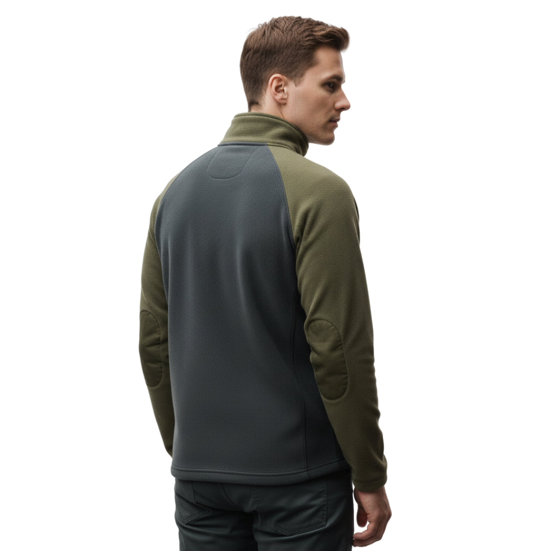 Fleecepullover Herren - Half-Zip - zweifarbig