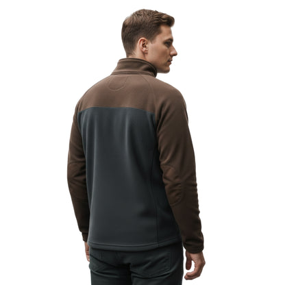 Fleecepullover Herren - Half-Zip - zweifarbig