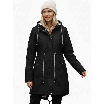 Regenmantel Damen Lang - Übergangsjacke mit Kapuze, bis 5XL
