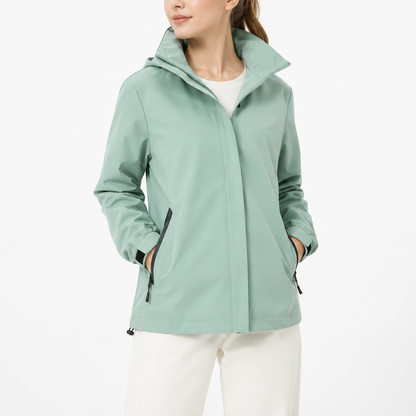 Fahrradjacke Damen - Wasserabweisend - Reflektierend mit Kapuze