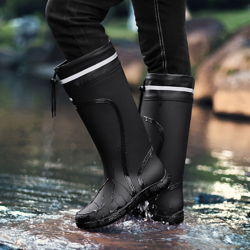 Gummistiefel Herren & Damen - Hoher Schaft mit Kordelzug - Reflektorstreifen