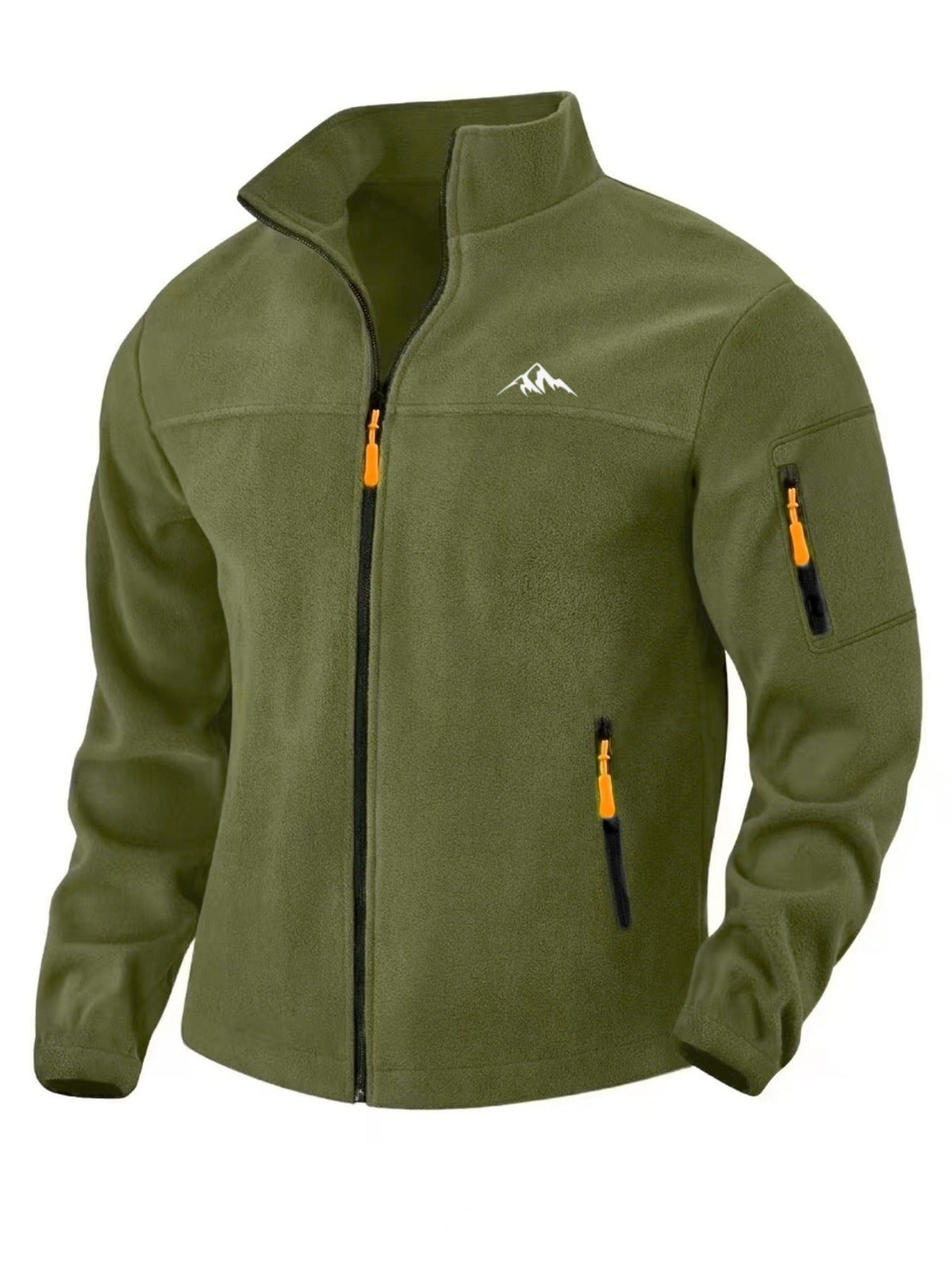 Fleecejacke Herren rostbraun mit Stehkragen und Reißverschluss