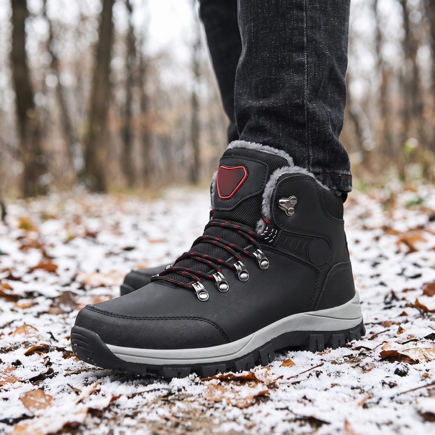 Winterstiefel Herren High-Top schwarz