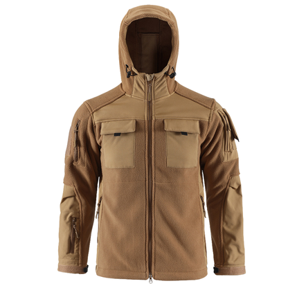 Fleecejacke Herren - Taktisch mit Kapuze - Camouflage & Uni