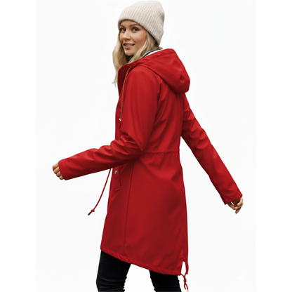 Regenmantel Damen Lang - Übergangsjacke mit Kapuze, bis 5XL