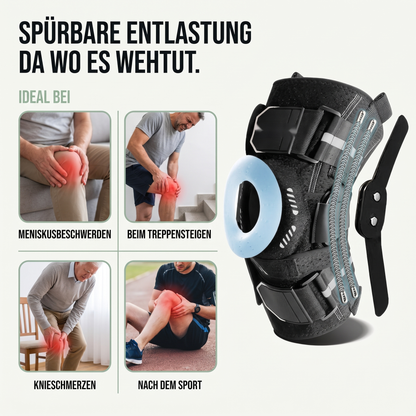 Kniebandage - Federstützen für Meniskus-Halt - Silikon-Patellakissen - Ideal bei diesen Beschwerden