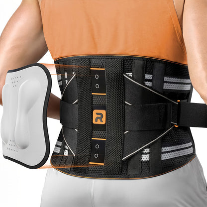 Rückenbandage mit Massage-Pad - Atmungsaktiv & Verstellbar - Inkl. Verlängerungsgurt - Produktbild