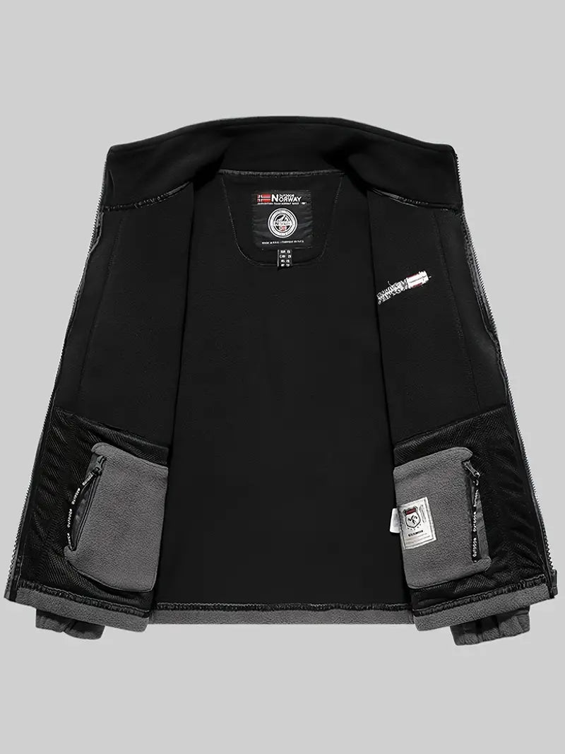 Fleecejacke Herren - Thermo-Futter - Stehkragen mit Reißverschluss