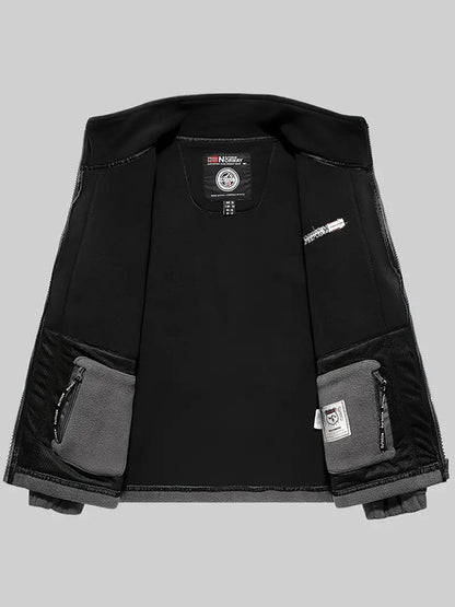 Fleecejacke Herren - Thermo-Futter - Stehkragen mit Reißverschluss