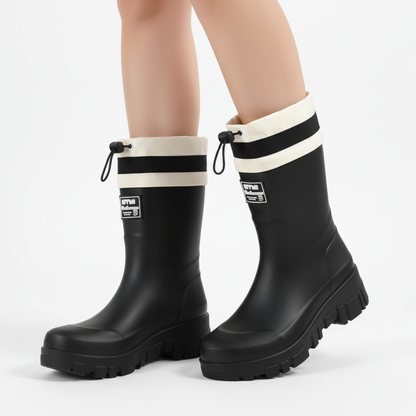 Gummistiefel Damen halbhoch - Plateausohle - wasserdicht