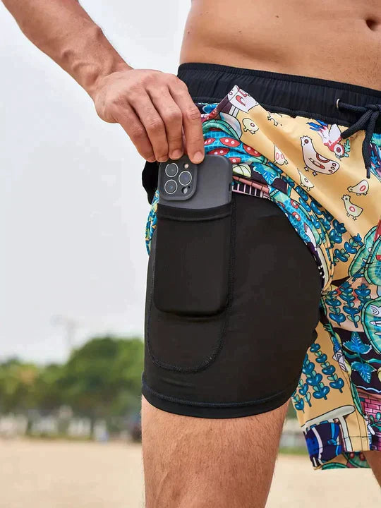 Herren Badeshorts - Schnelltrocknend - Mit Innenslip