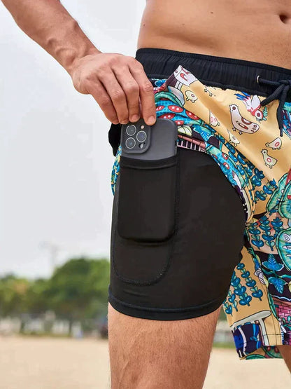 Herren Badeshorts - Schnelltrocknend - Mit Innenslip