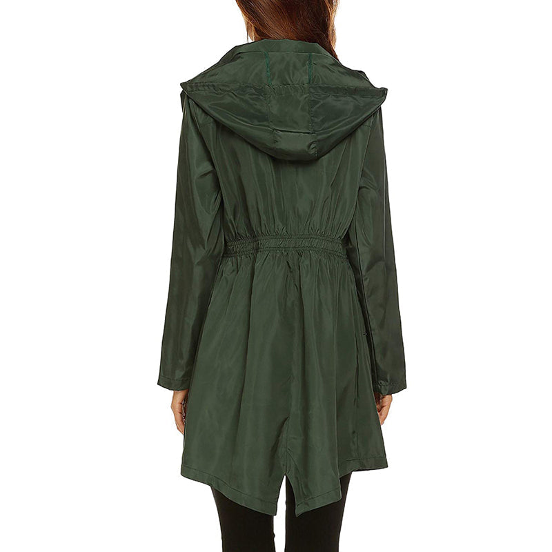 Regenjacke Damen - Wasserabweisend & Leicht - Tailliert mit Kapuze