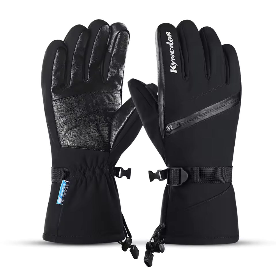 Skihandschuhe wasserdicht - Touchscreen - Leder-Handfläche