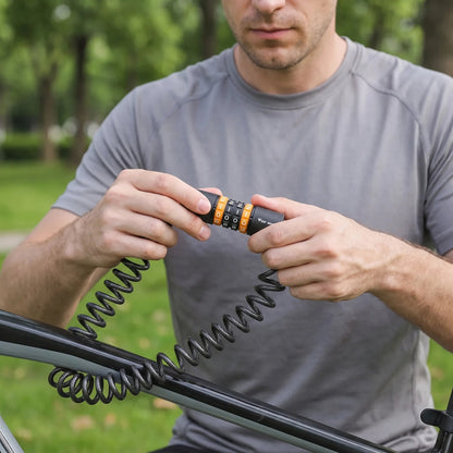 Spiral-Zahlenschloss fürs Fahrrad mit vierstelligem Code und 148 cm Stahlkabel
